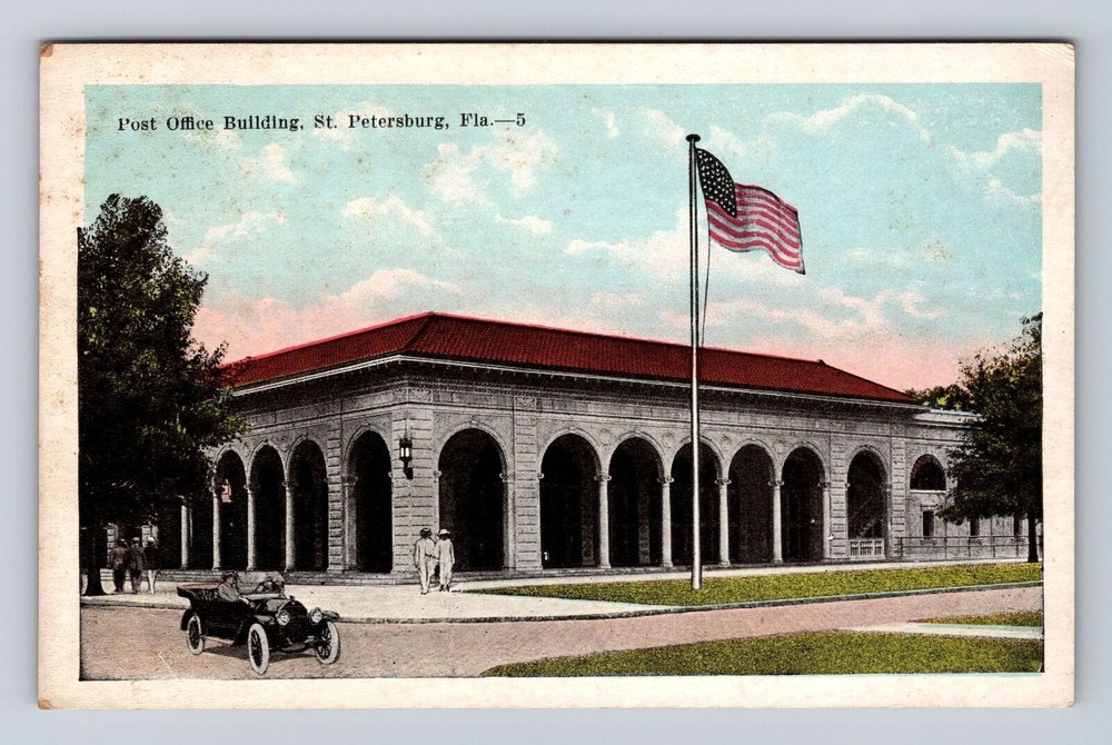 St Petersburg FL-Florida, Post Office Building, Antique, Vintage Postcard