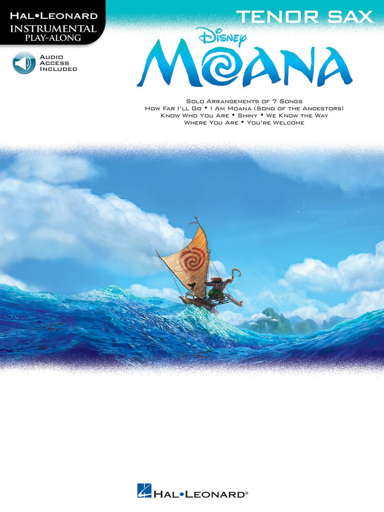 Moana Disney Movie Tenor Sax Solo Sheet Music Play-Along Song Book Online Audio