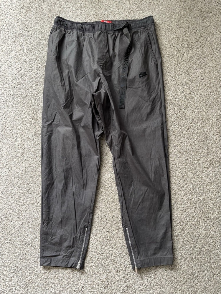 Nike Pants Mens Size XLT Gray NSW Air Max Airmax Woven Track Pants Belted Zip