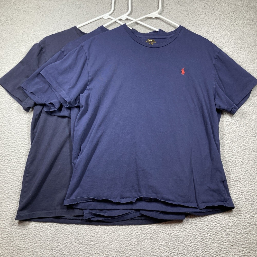 Polo Ralph Lauren T Shirts Mens Large Lot of 3 Blue Short Sleeve Casual FLAWS