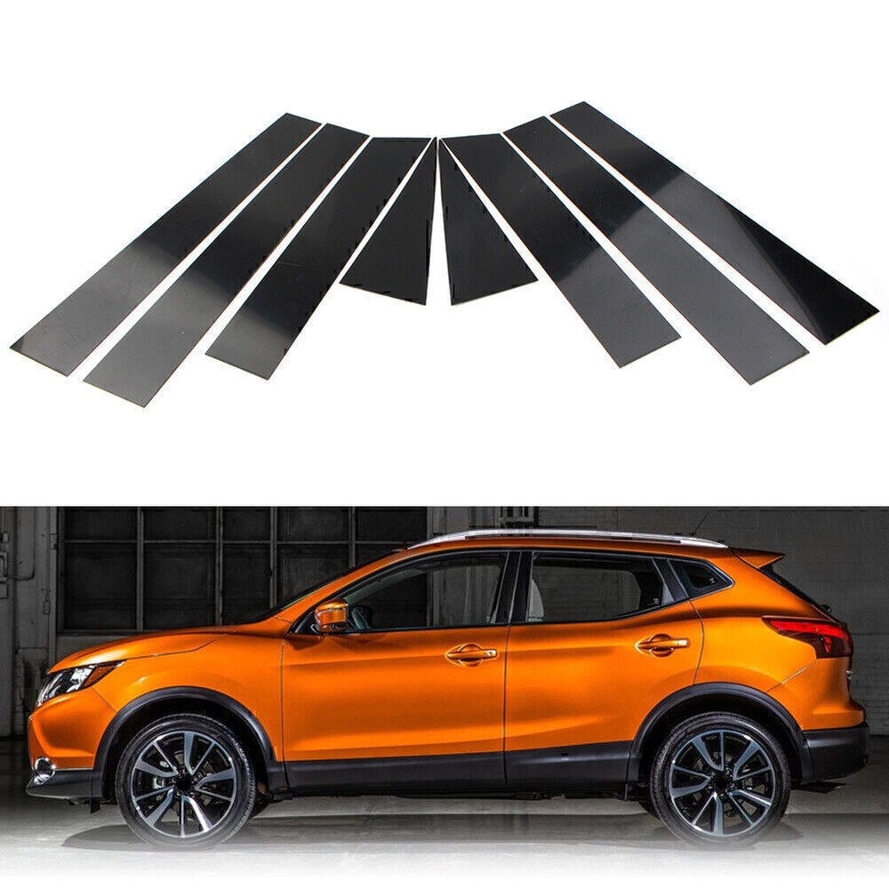 8-Piece Piano Black Door Window Trim Pillar Posts for 2014-2020 Nissan Rogue US