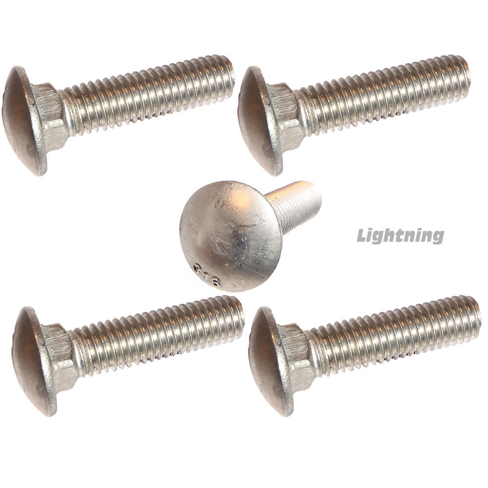 Carriage Bolt 316 Marine Grade Stainless Steel 3/8-16X5