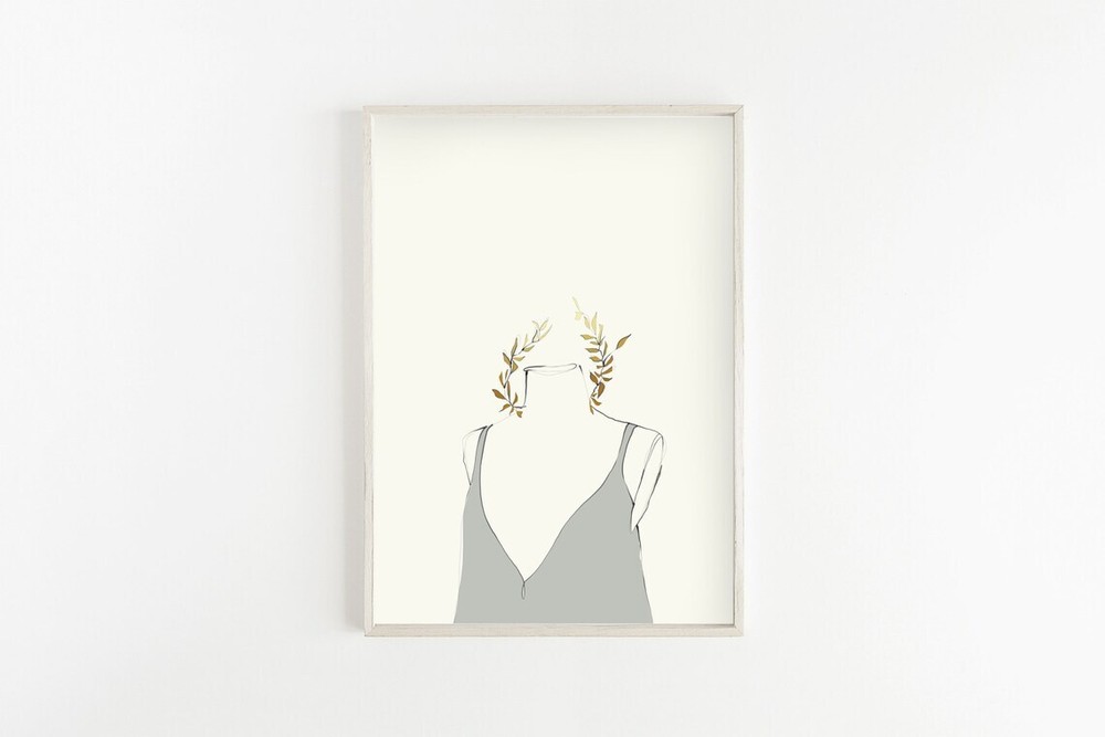 Minimal Women's Figure Line & Vine Poster Premium Quality Choose your Size