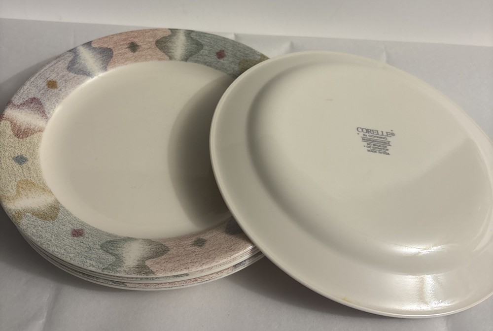 Set Of 6 - Corelle Mirage Salad/Dessert Plates - 7 1/4” Diameter USA
