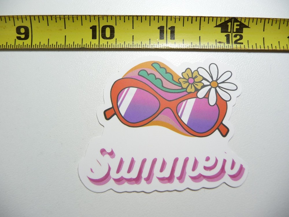 Summer Flowers Sunglasses Decal Sticker for Vacation Trips