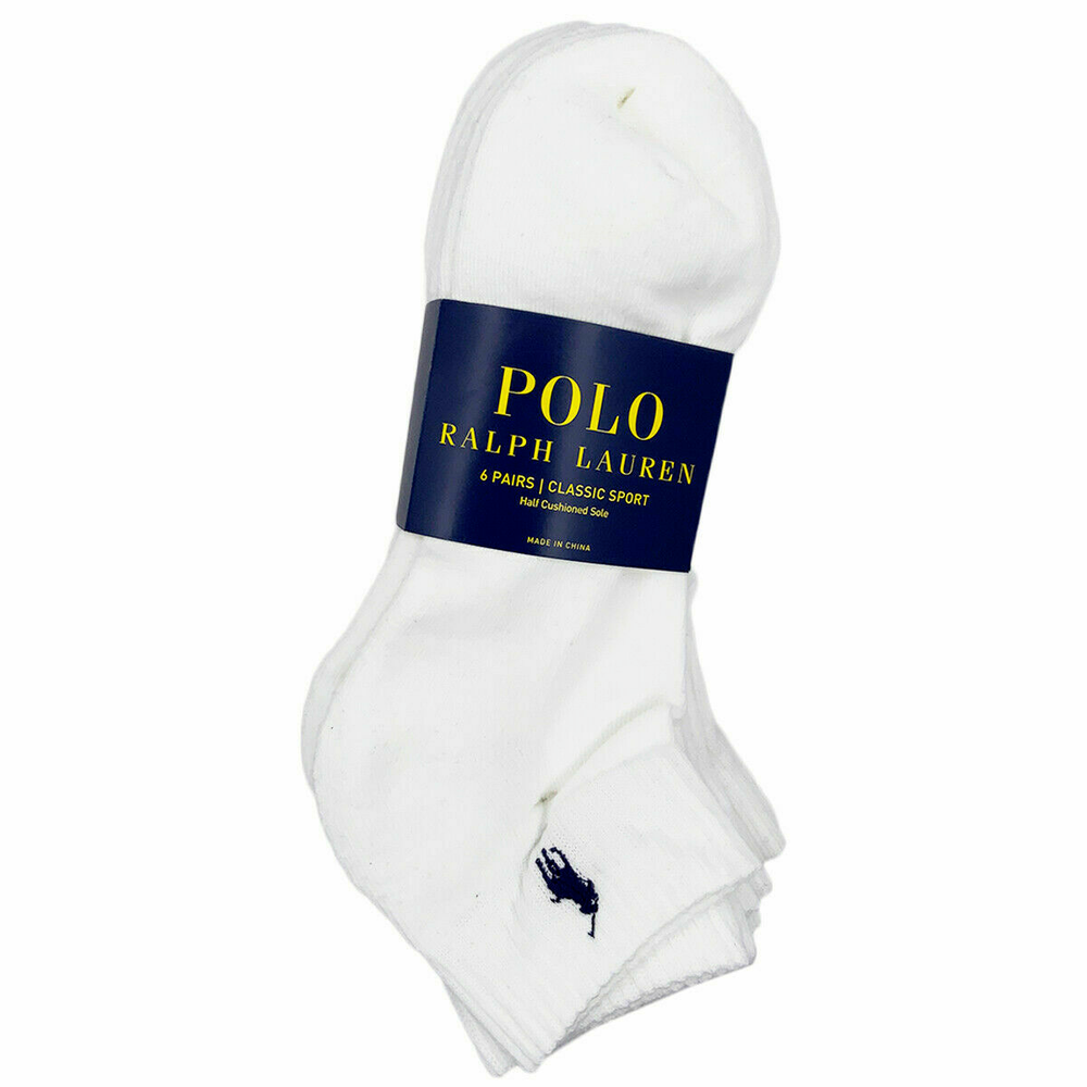 Polo Ralph Lauren Men's Quarter Cut Socks 6-Pack MSRP $28.99 Sizes 6-12 NWT