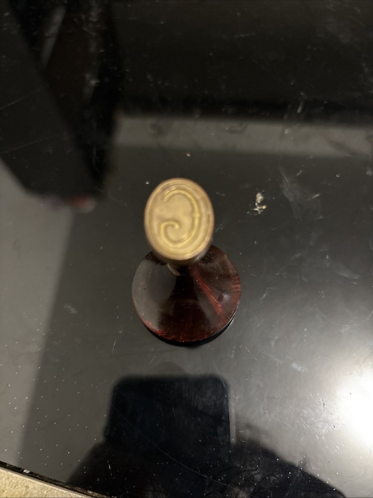 Wax Seal Stamp Antique Wood Handle Brass Or Bronze Stamp Monogrammed “G ”
