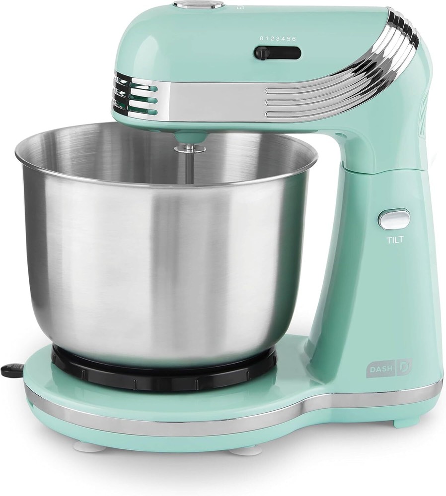 6-Speed 3QT Stand Mixer with Stainless Steel Bowl for Frosting & Dressings