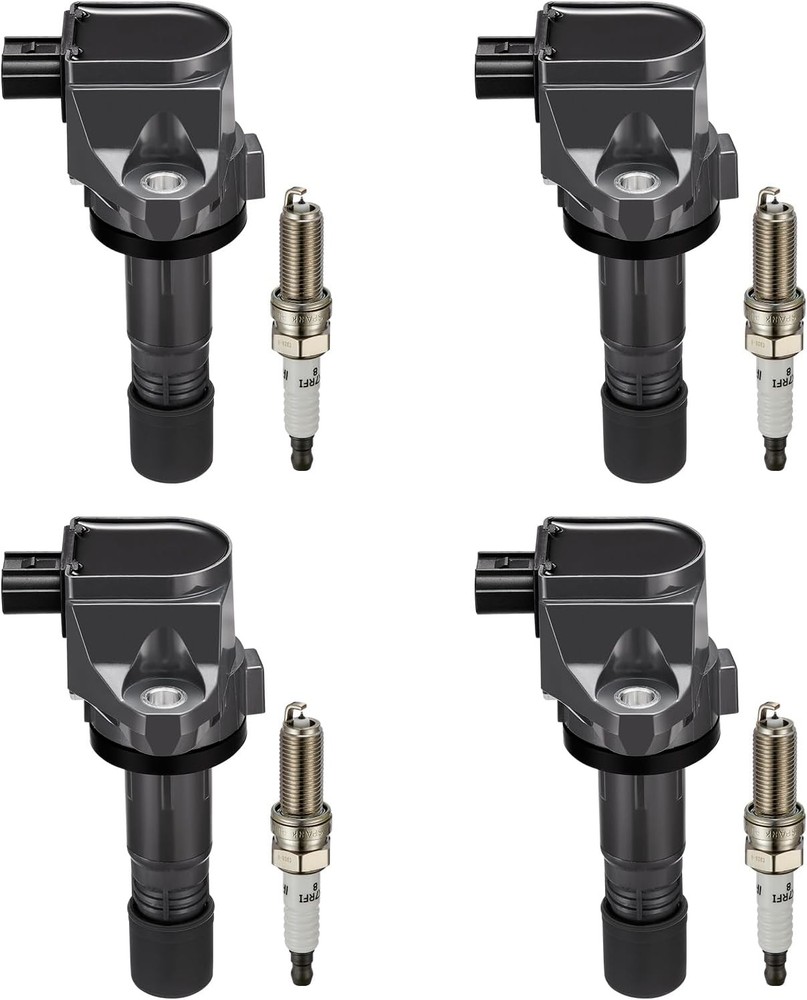Pack of 4 Ignition Coil + Spark Plug For Acura ILX 2.0L 13-15 Honda Civic 1.8L