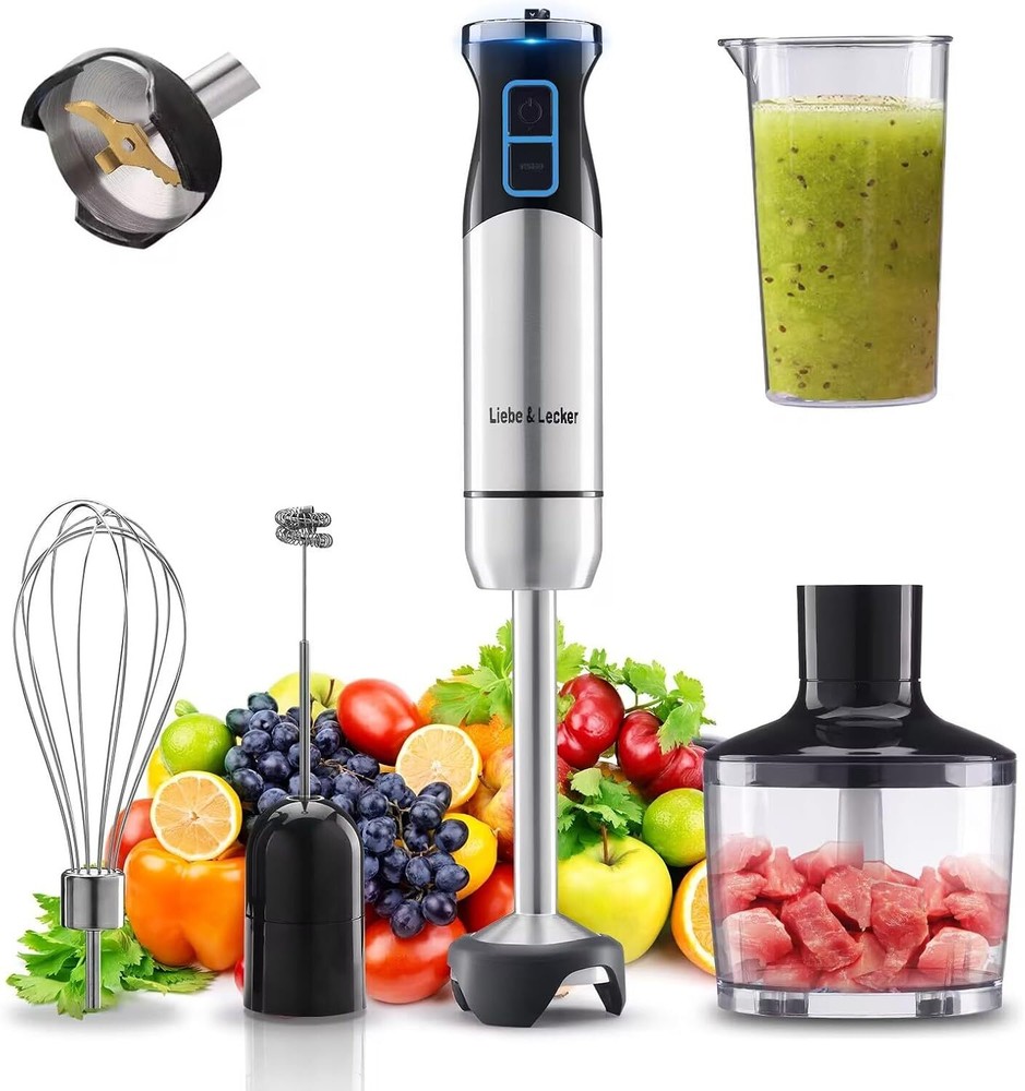 800W 5-in-1 Immersion Hand Blender with 12 Speeds Heavy Duty Motor