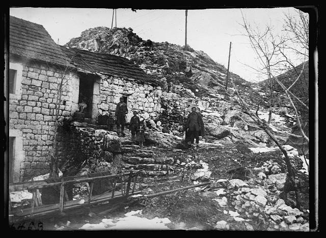 Photo:Montenegro 1919 Montenegrin Peasant Home American Red Cross Men