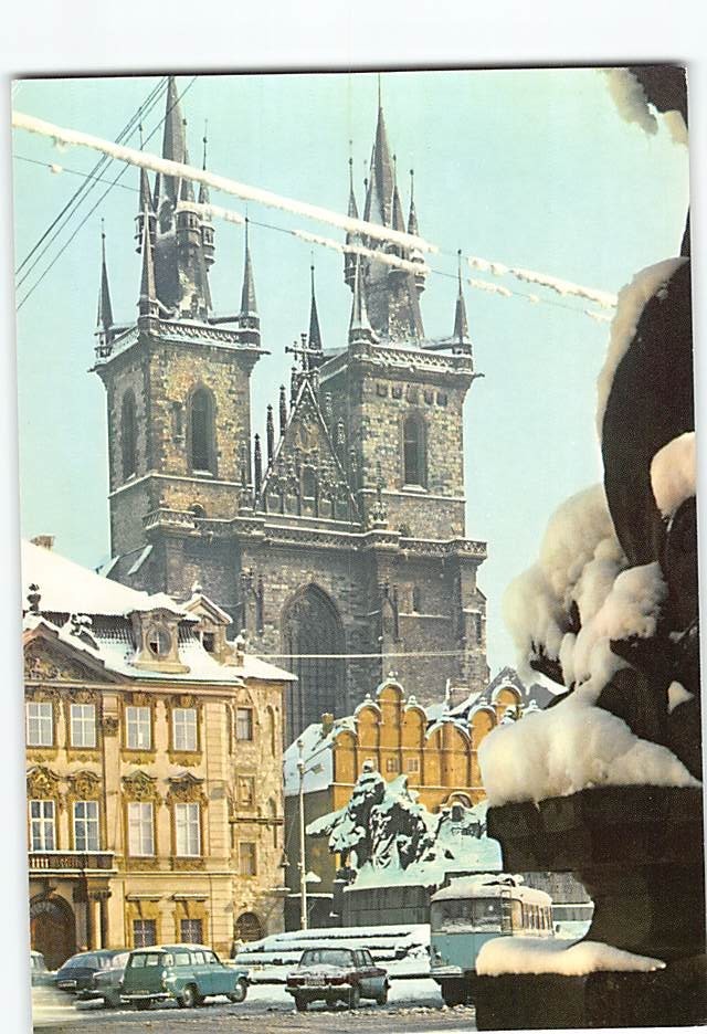 Postcard Tyn Church Prague Czech Republic
