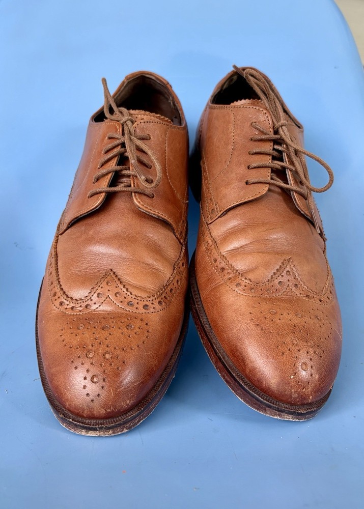 Cole Haan Grand OS Brown Leather Wingtip Oxford Brogue Men's Dress Shoes