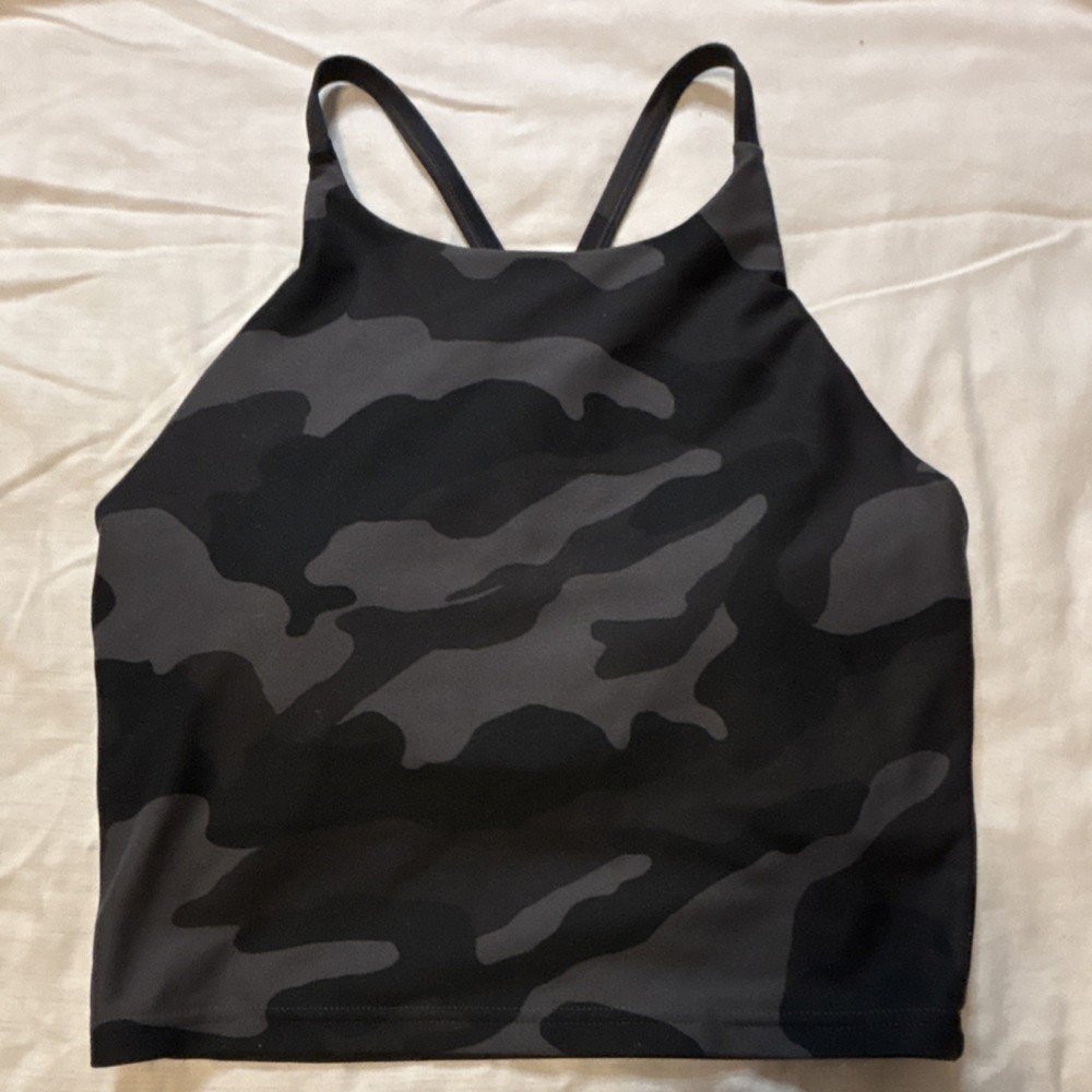 Old Navy Active Powersoft Racerback Camouflage Tank Black Athletic S