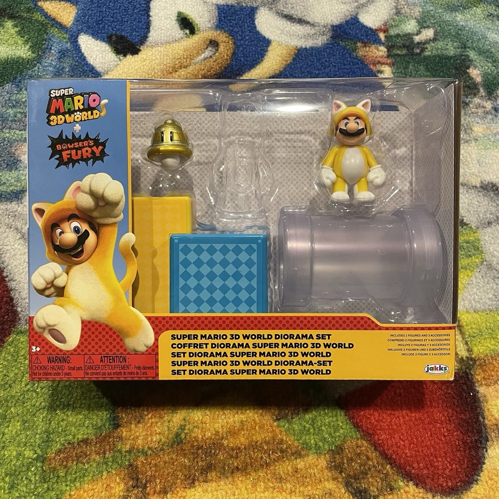 Super Mario 3D World Figure Diorama Set Jakks Pacific 2024 New No Peach 2.5”