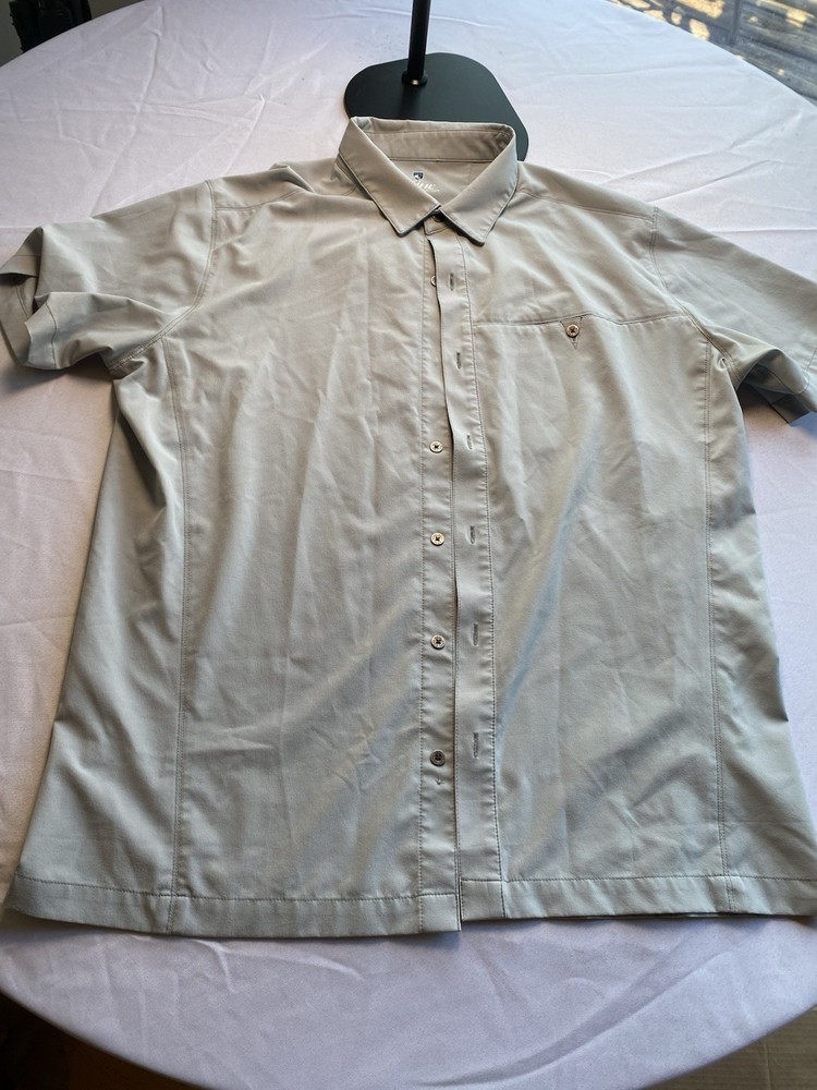 Kuhl Tufflex Gray Button Short Sleeve Shirt Men’s L