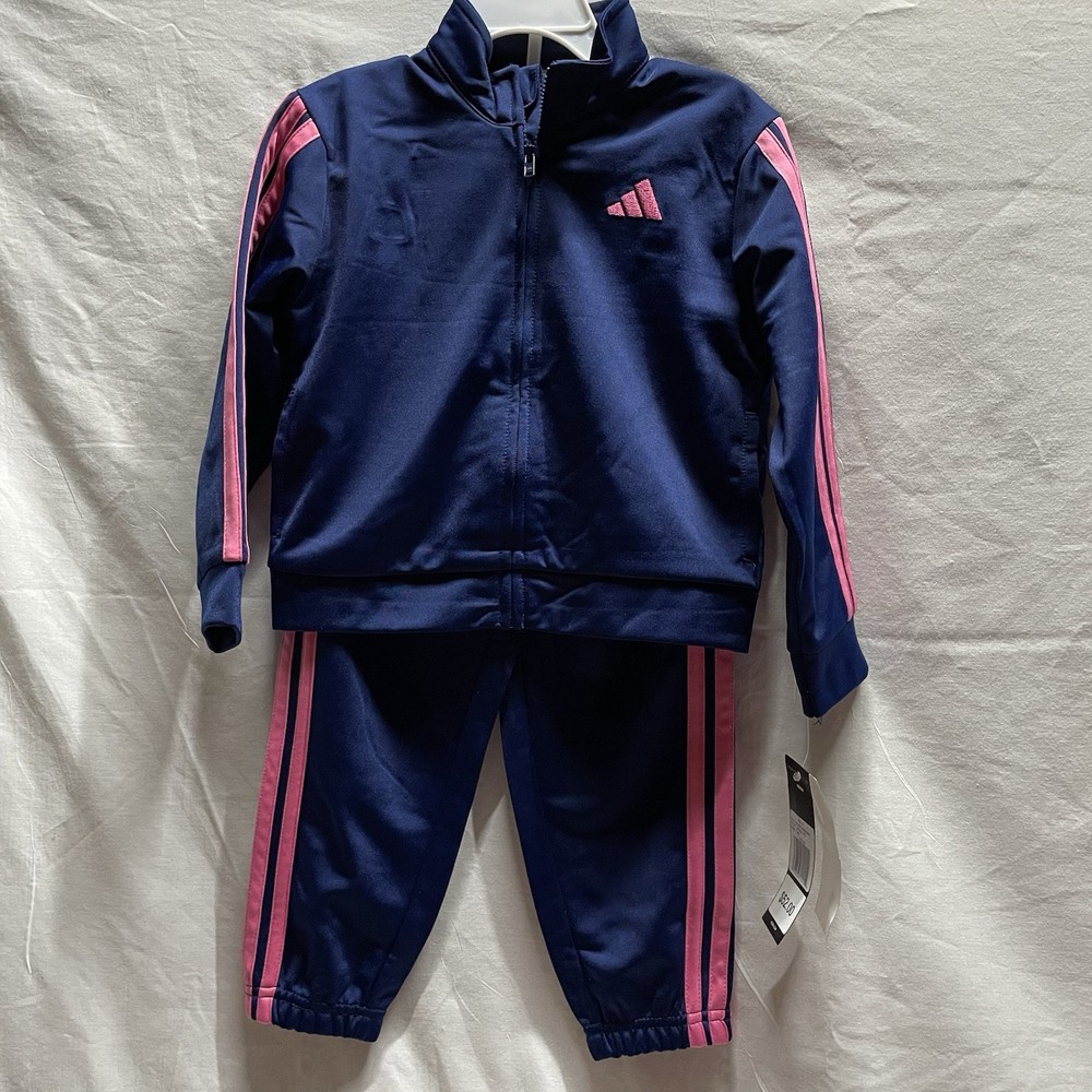 Girls 3T Toddler Adidas Tracksuit blue And pink