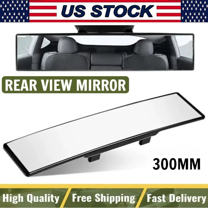 Universal Car Rearview Mirror Anti-glare 300MM Rear View Wide Angle Convex Clear