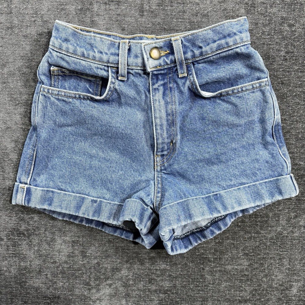 American Apparel Jeans Women’s Cuffed Denim Shorts Size 24 Blue Made In USA