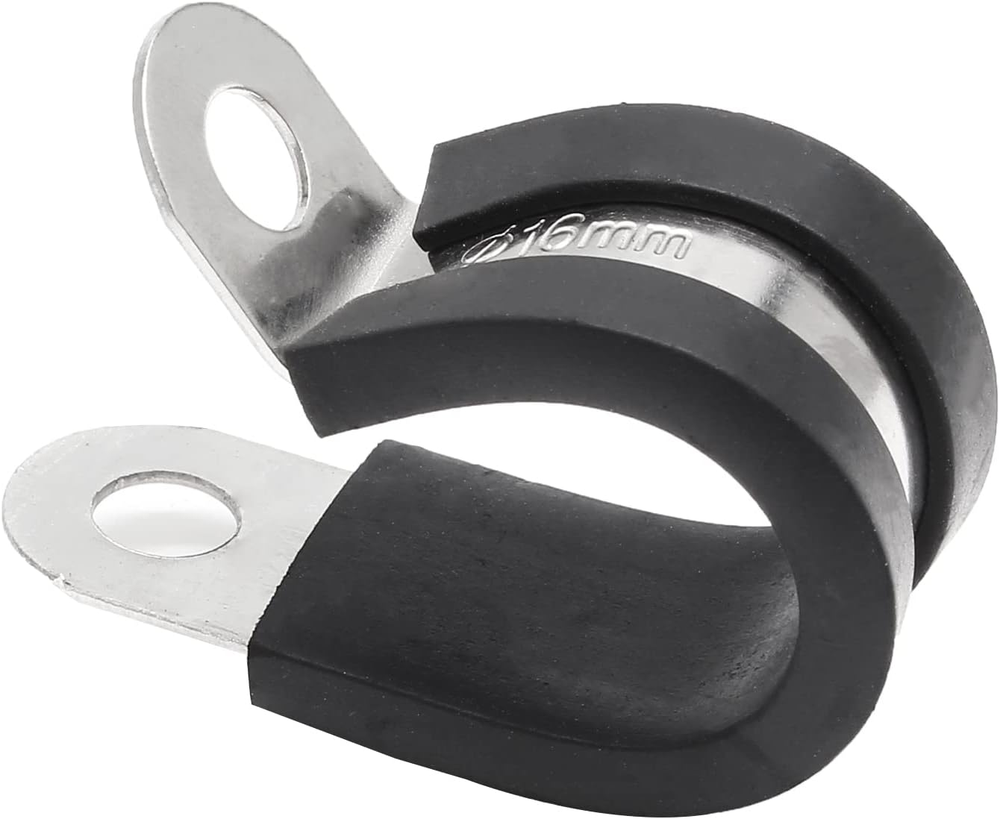 20Pcs 5/8 Inch Stainless Steel Cable Clamps Rubber Cushion  Wire Management