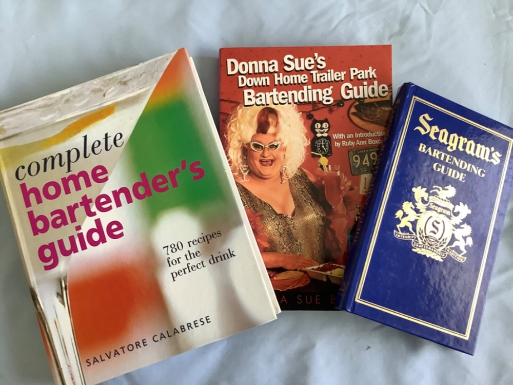 Bartending Guide-Lot of 3-Like New to Very Good- 1 HB, 1 HB Notebook, 1 PB