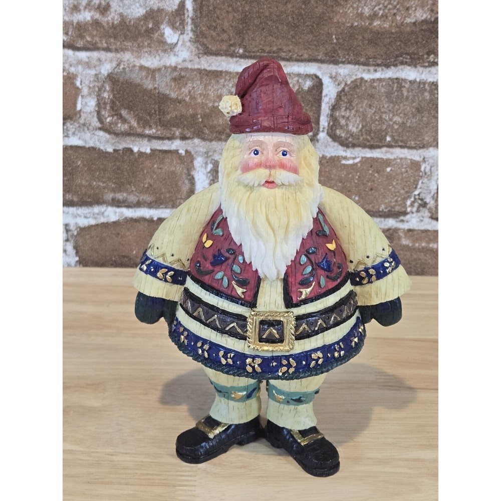 Vintage Folk Art style Resin Old World Santa Clause Figure