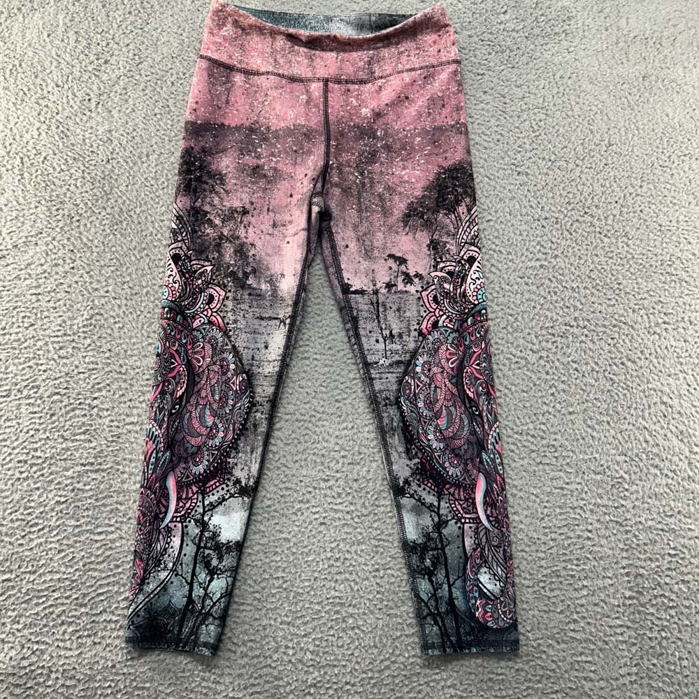 Evolution Creation Women's Medium Elephant Print Africa Theme Leggings