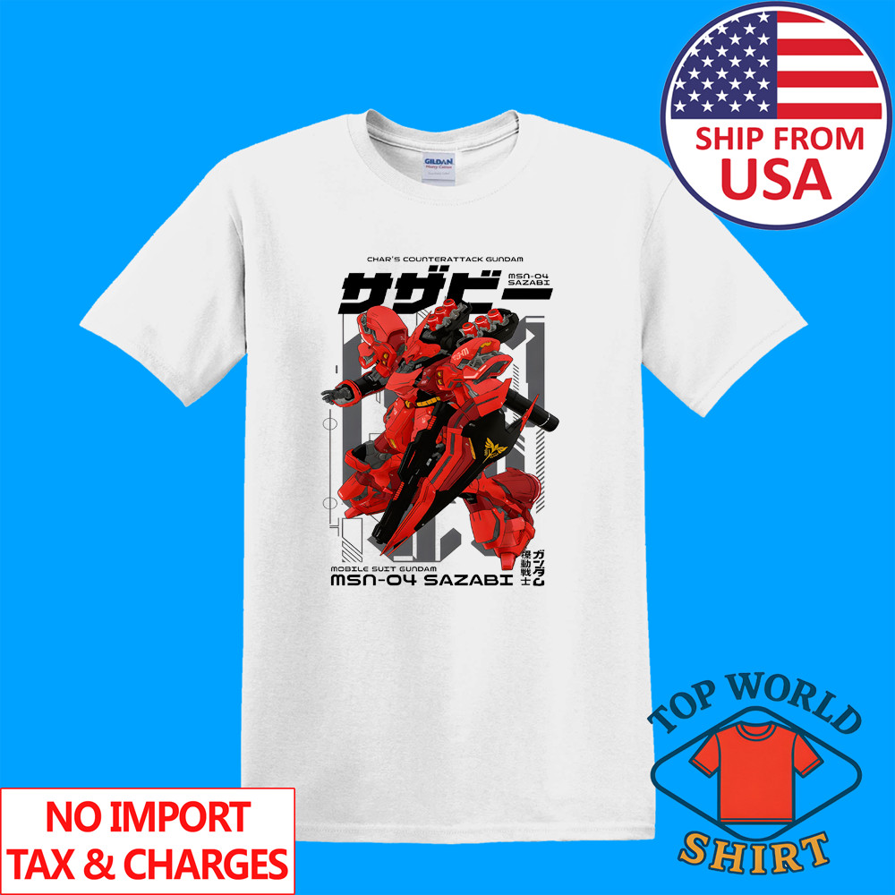 Gundam Char's MSN-04 Sazabi Men's Black Size S to 5XL