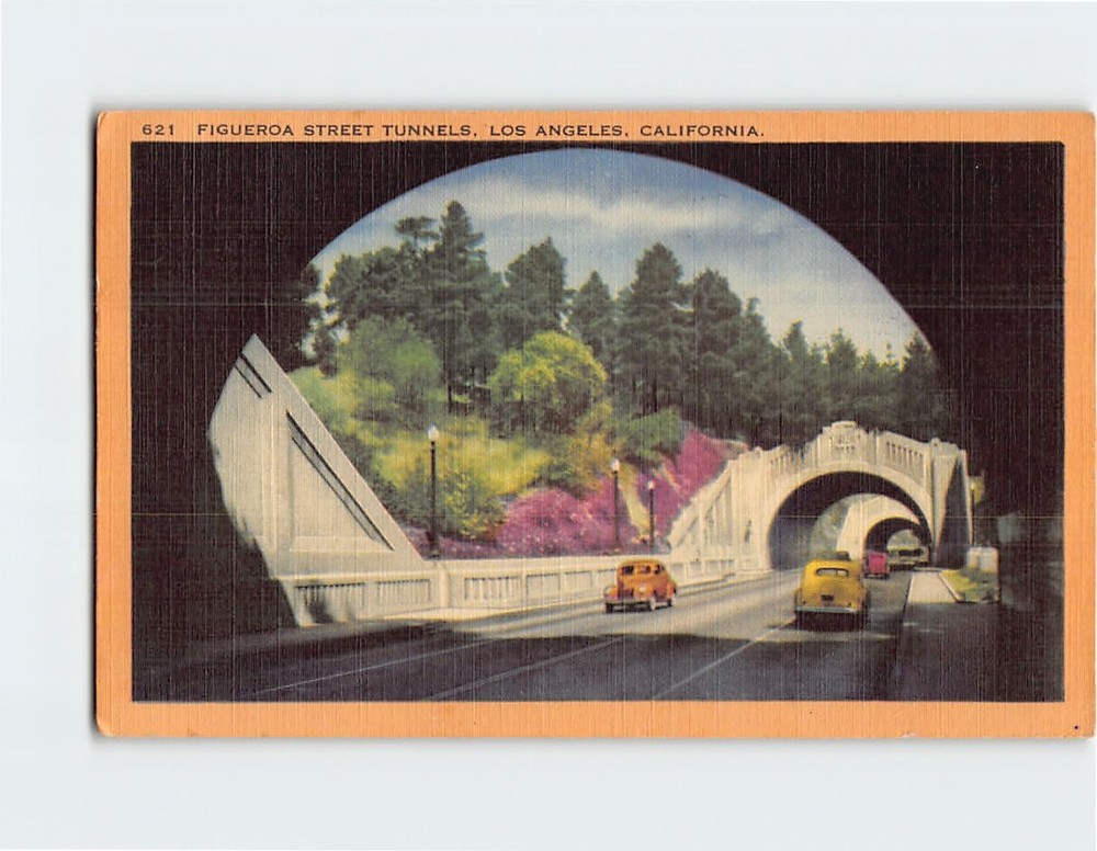 Postcard Figueroa Street Tunnels Los Angeles California USA