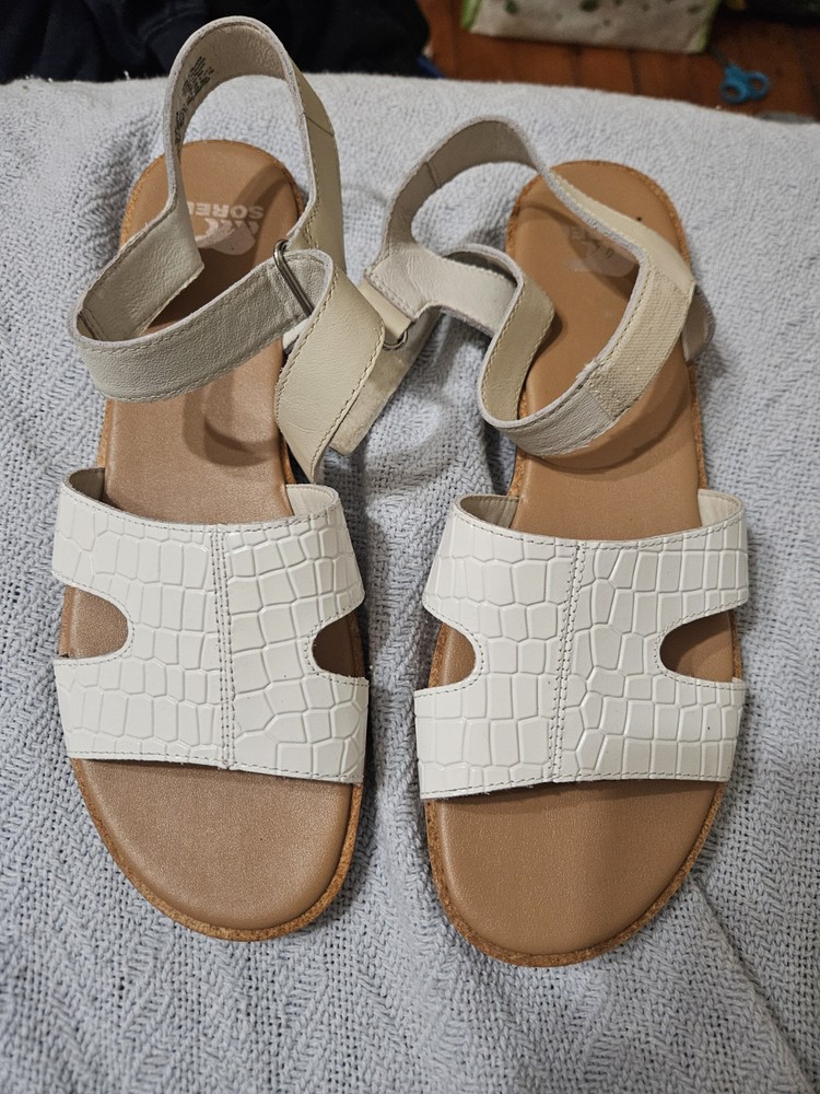 Sorel Women’s Ella III Ankle Strap -  White/Cream Sandals Size 10.5