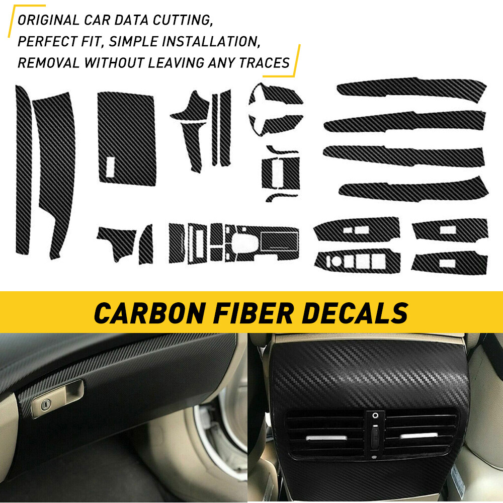 29PC Carbon Fiber Style Decor Interior Kit Cover Trim For Honda Accord 2008-2012