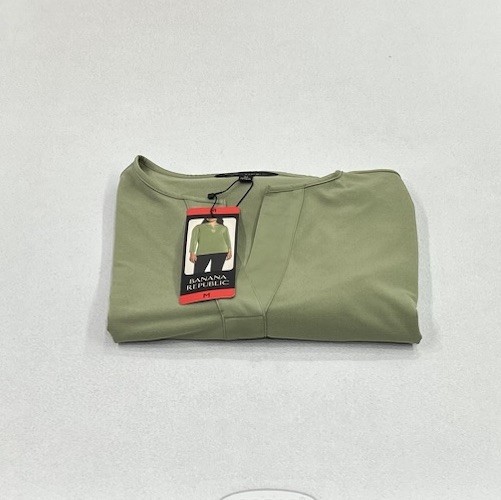 Banana Republic Women's 3/4 Sleeve V-Neck Blouse, Green, Size M