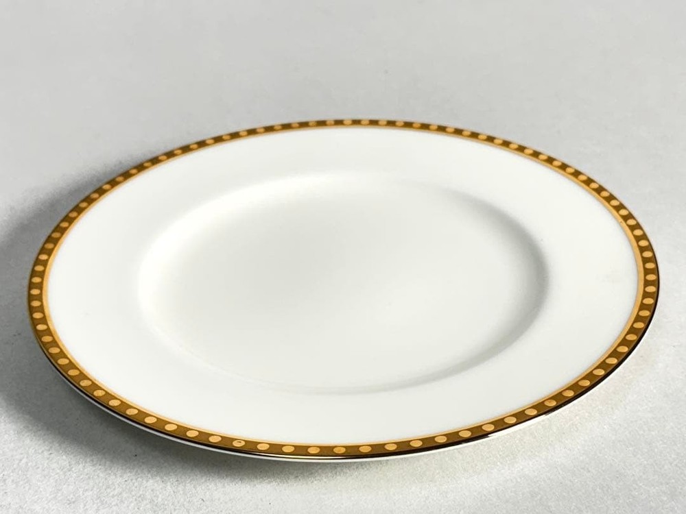 Tiffany & Co. White & Gold Ceramic Plate Dish, Jewelry Collectible, Used