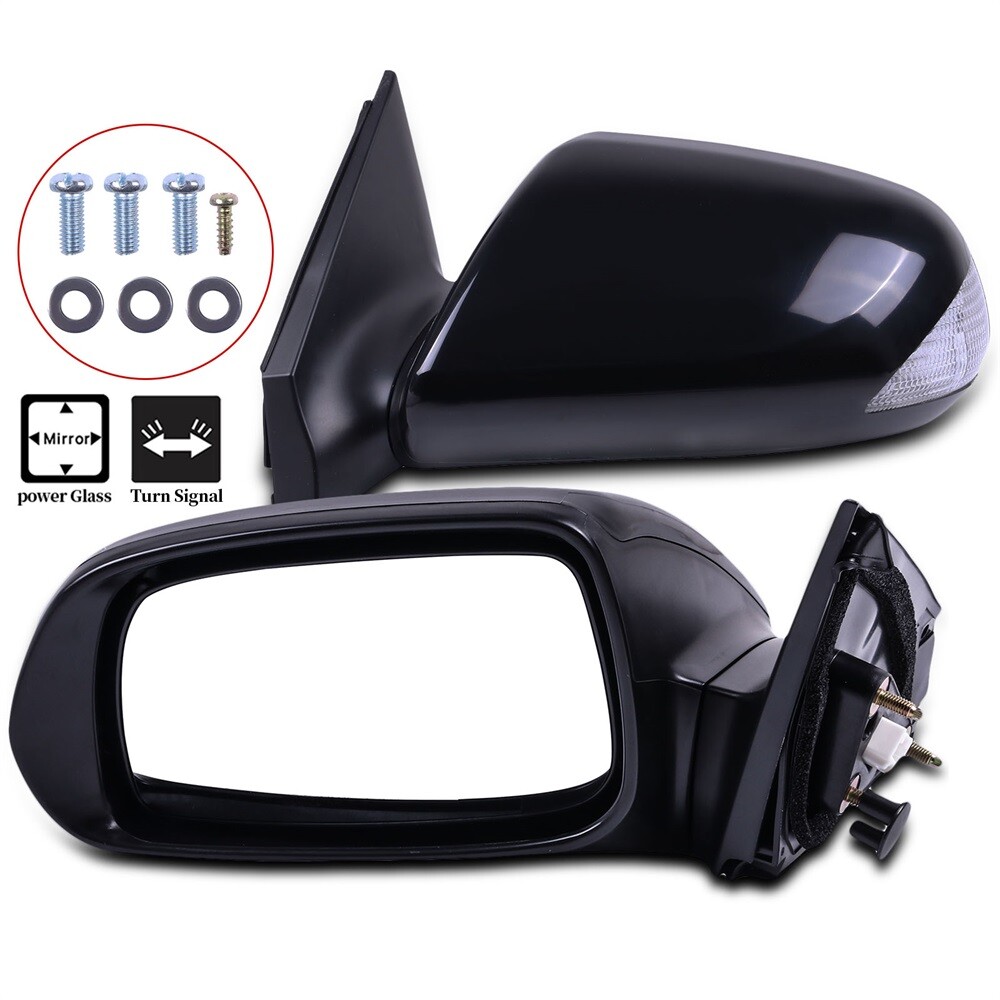 For 2005-2010 Scion tc Black Power Side View Mirrors Manual w/ Turn Signal Pair