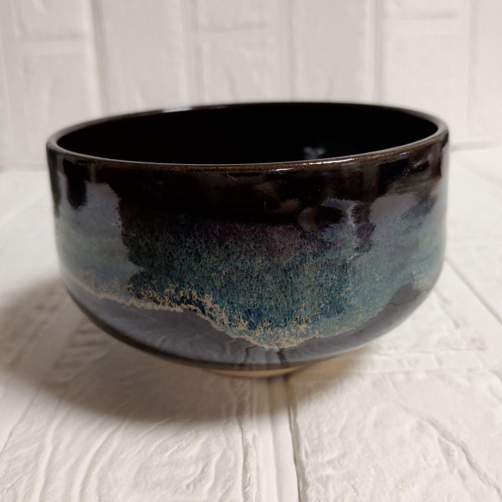 Ryumonji Style Matcha Bowl Tea Utensils, Blue-Green Glaze, Kutani Mino