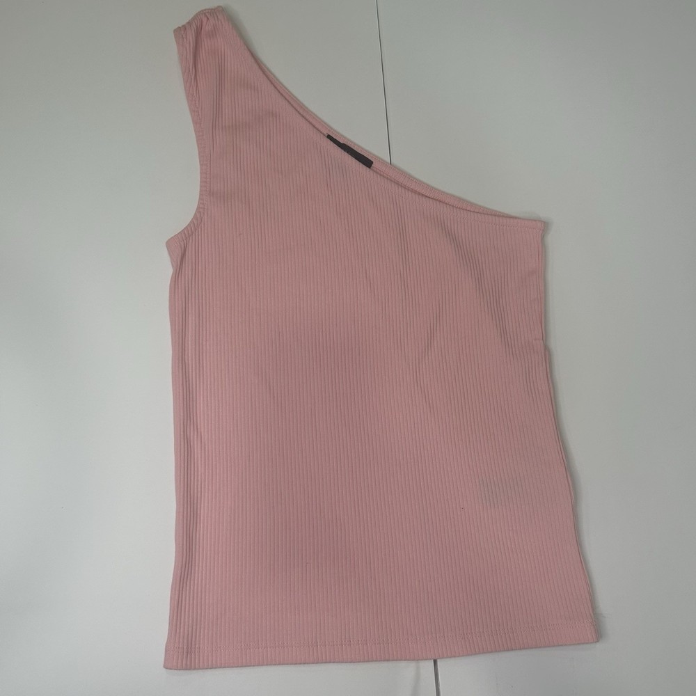 J Crew Pink One-Shoulder Ribbed Tank Top Women’s Small