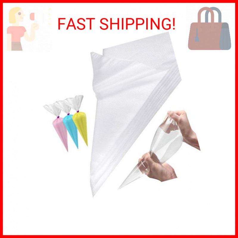 14-Inch Disposable Anti-Burst Piping Bags 100 Pack for Cake Decorating