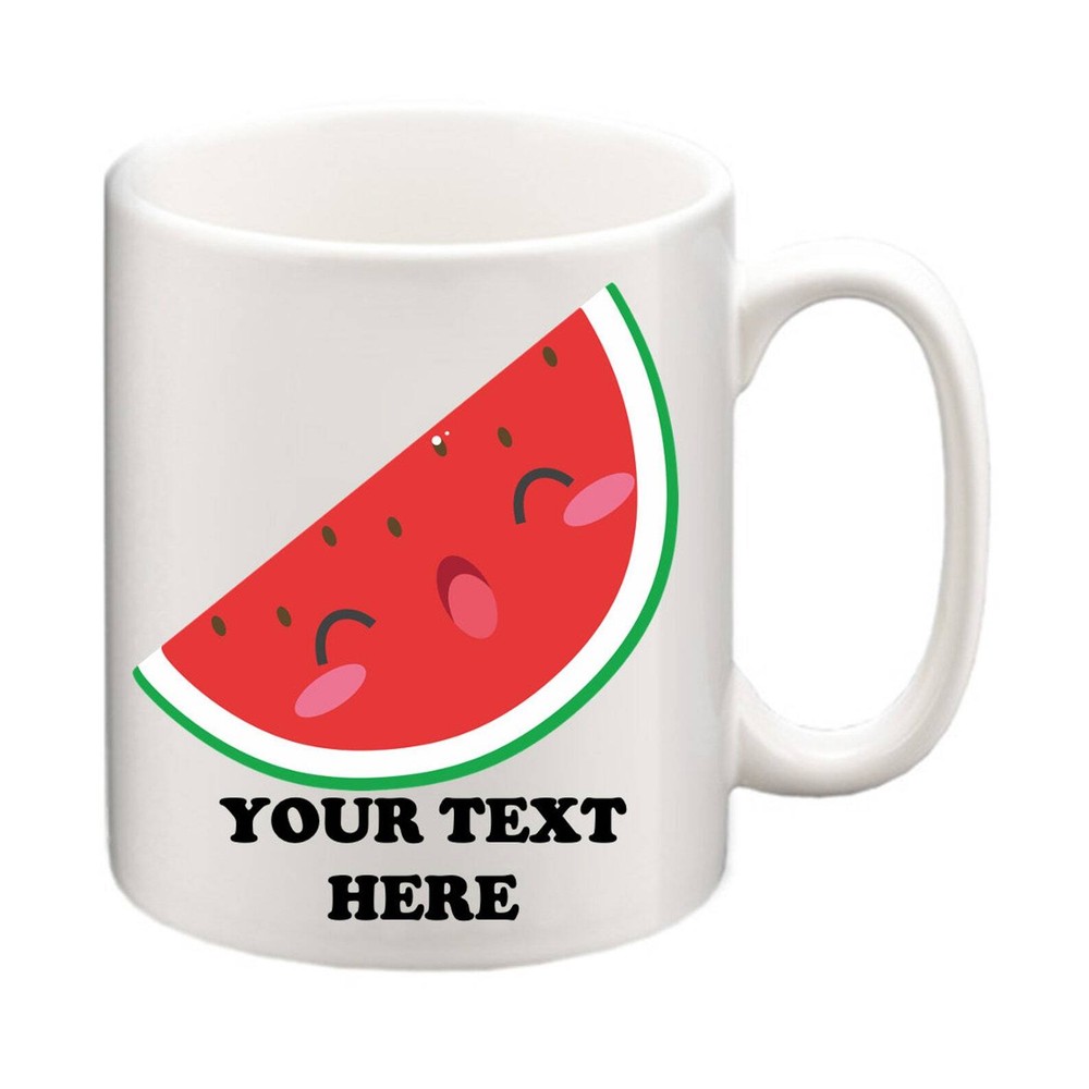 Personalised Cute Watermelon Kawaii Fruit Mug And Coaster Add Your Name!