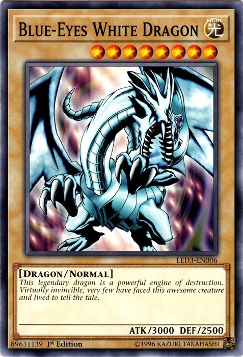 Blue-Eyes White Dragon LED3-EN006 Common 1st Ed MP Yugioh Card