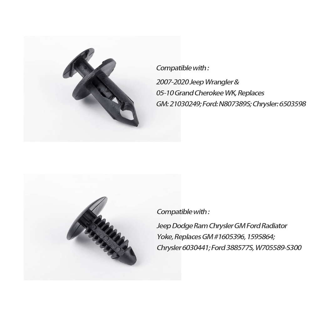 6 in 1 Bumper Retainer Clips with Fastener Remover Compatible with Jeep Wrangler