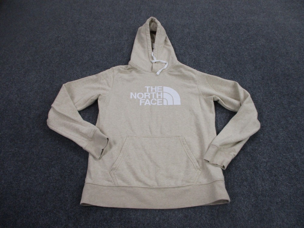 The North Face Hoodie Sweatshirt Adult S Beige Logo Pullover Jumper Work Mens