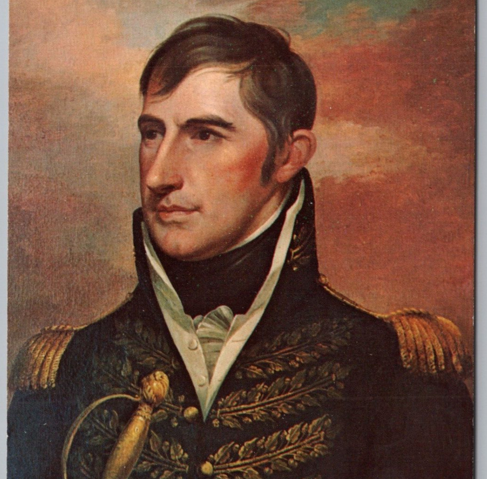 Portrait of William Henry Harrison by R. Peale, Vincennes, IN 1963 Postcard UNP