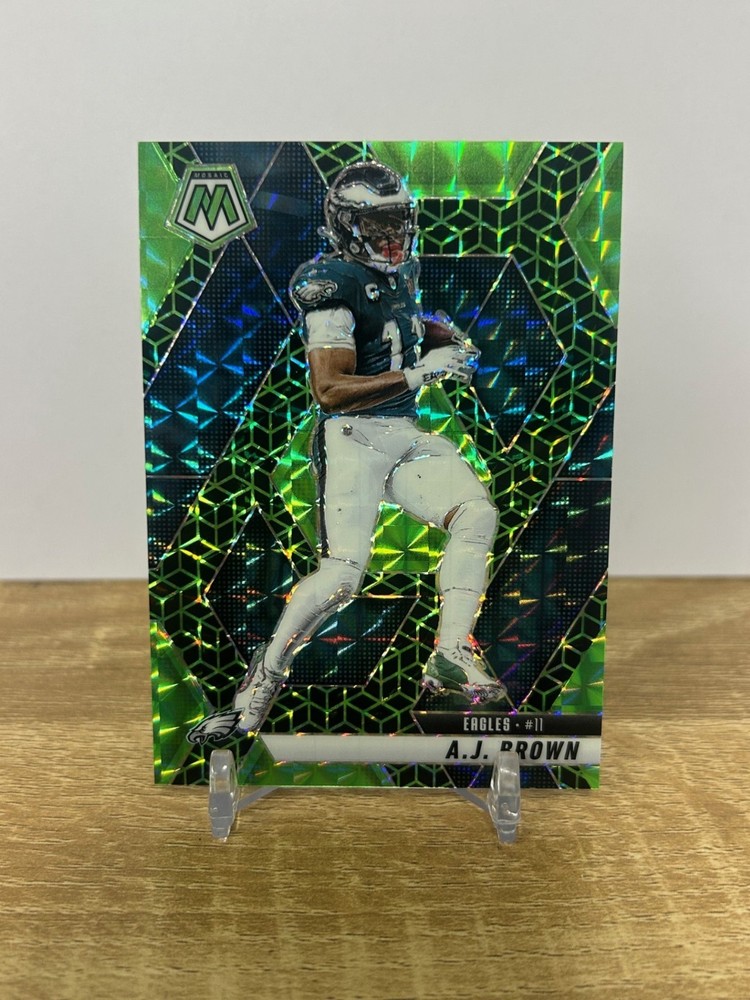 2025 Panini NFL Mosaic A.J. AJ Brown GREEN SPECTRIS Vet Card 2/13 COLOR MATCH