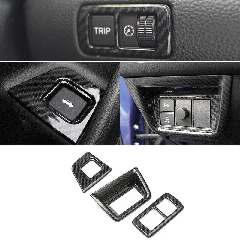 For Honda Accord 2018-2022 Carbon Look Headlight Switch Trunk Control Frame 3X