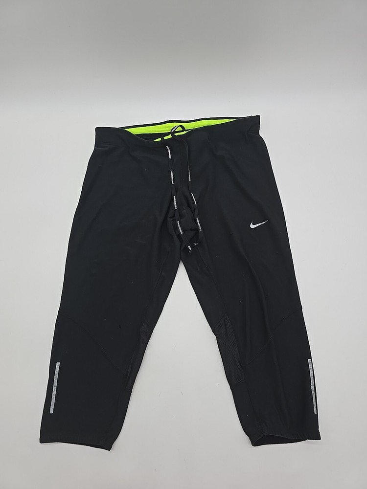 Nike Pants Womens Medium Cropped Dri-Fit Running Gym Training Drawstring..#20081