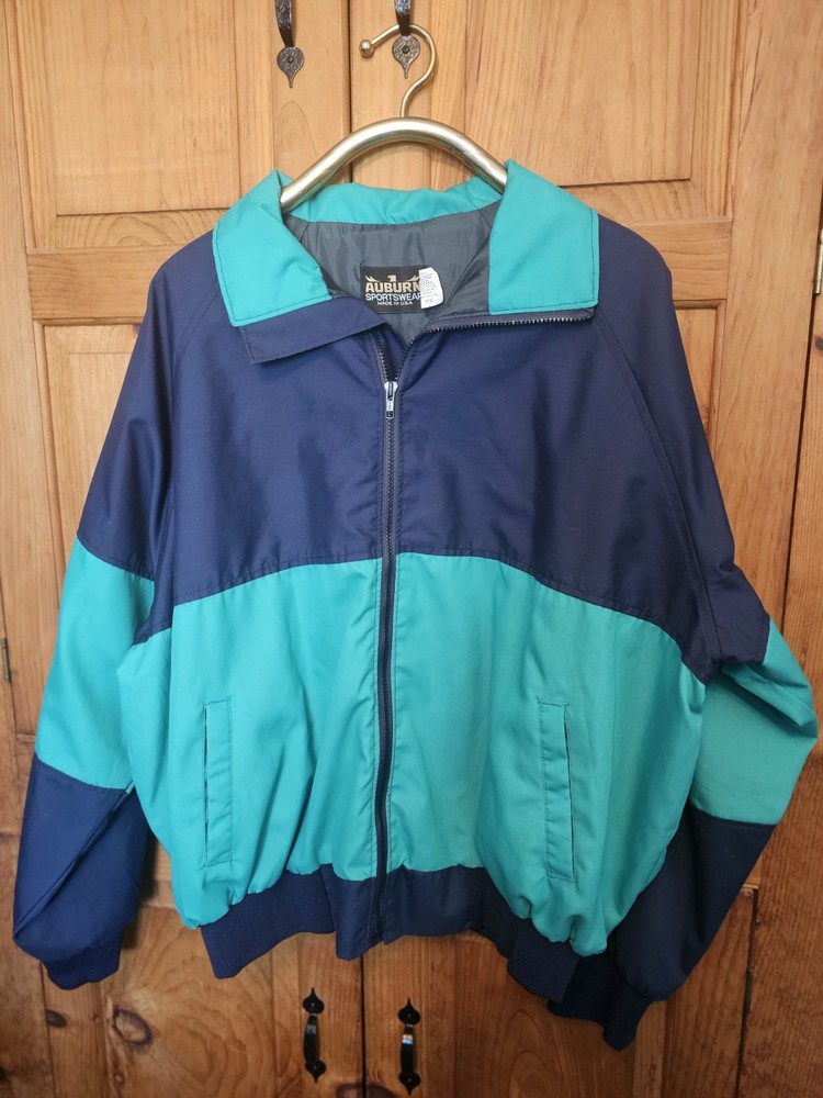Vintage Auburn Sportswear Polyester Jacket Windbreaker Made in USA 3XL