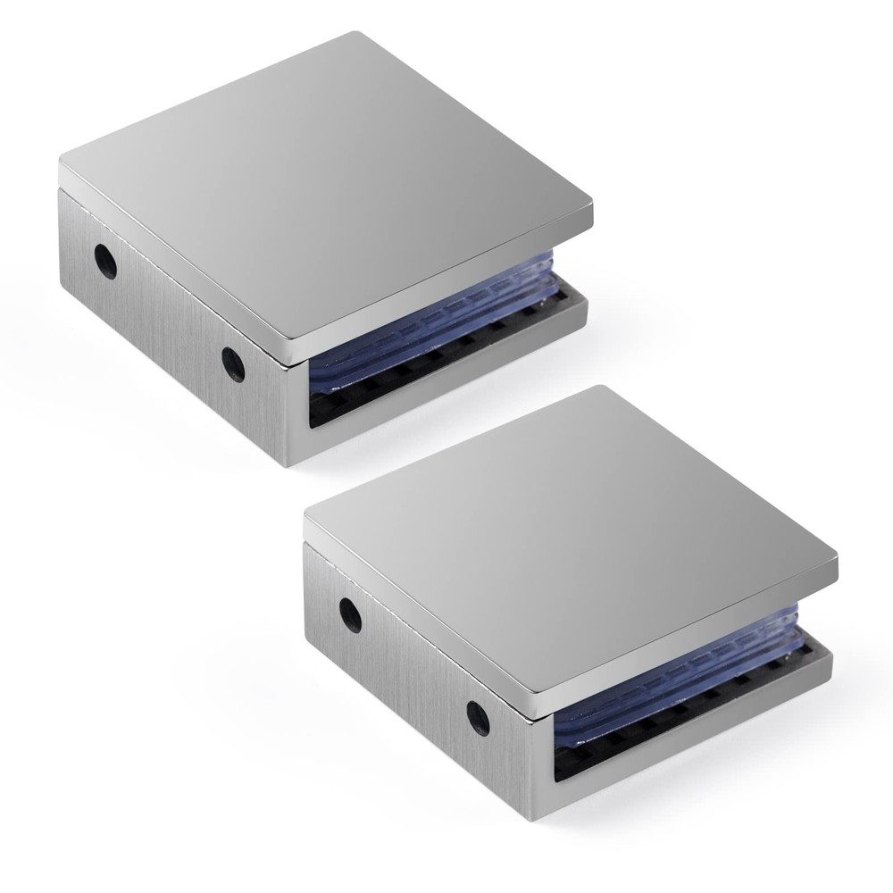 Square Frameless Shower Door Clamp Connector for Wall-to-Glass Panels