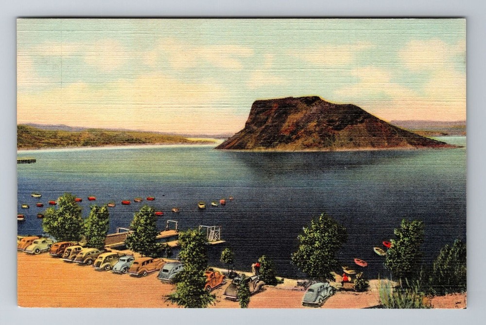 Hot Springs NM-New Mexico, Boat Landing, Bathing Beach, Antique Vintage Postcard