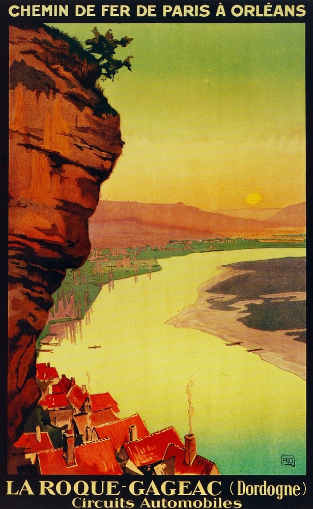 Chemins de Fer La Roque Gageac Decorative Poster. Fine Graphic Art Design. 2842
