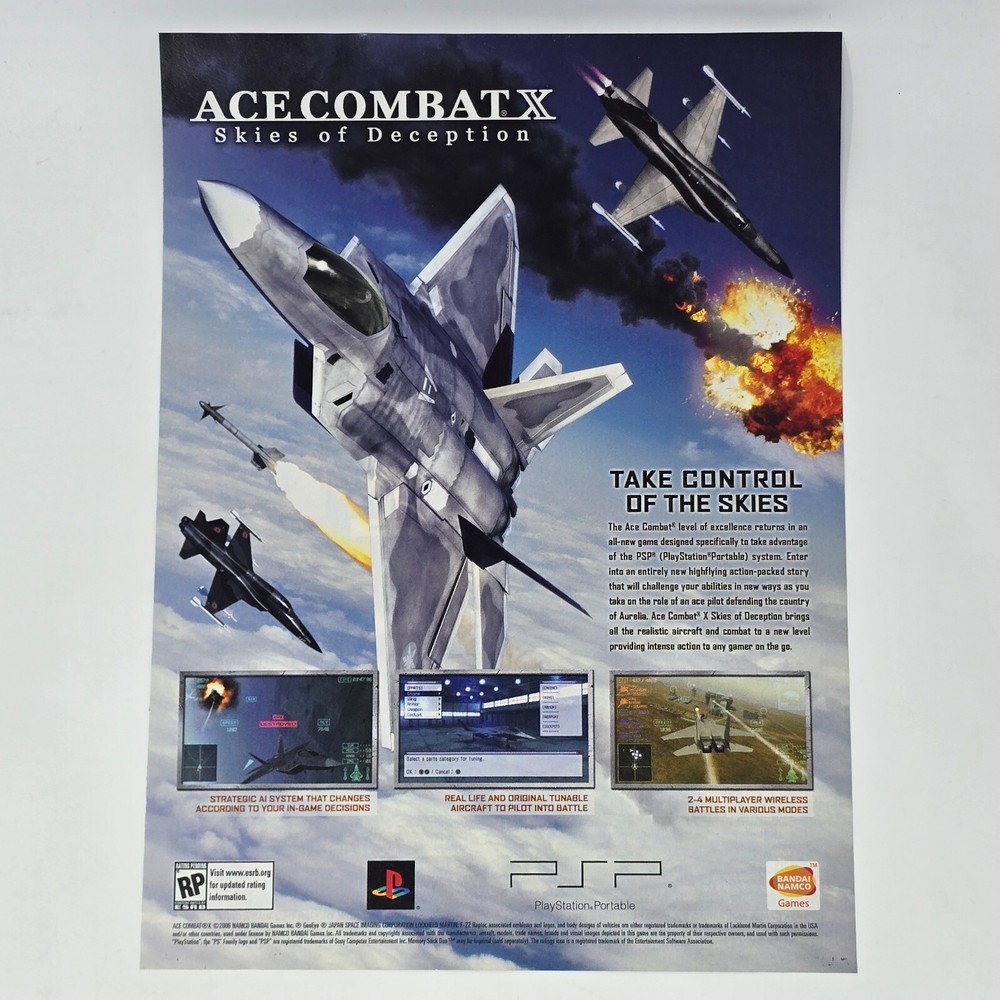 Ace Combat X Skies of Deception Sony PSP Control Print Ad/Poster Promo Art-image